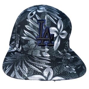 New Era Los Angles Dodgers floral black, gray, white, and blue SnapBack hat